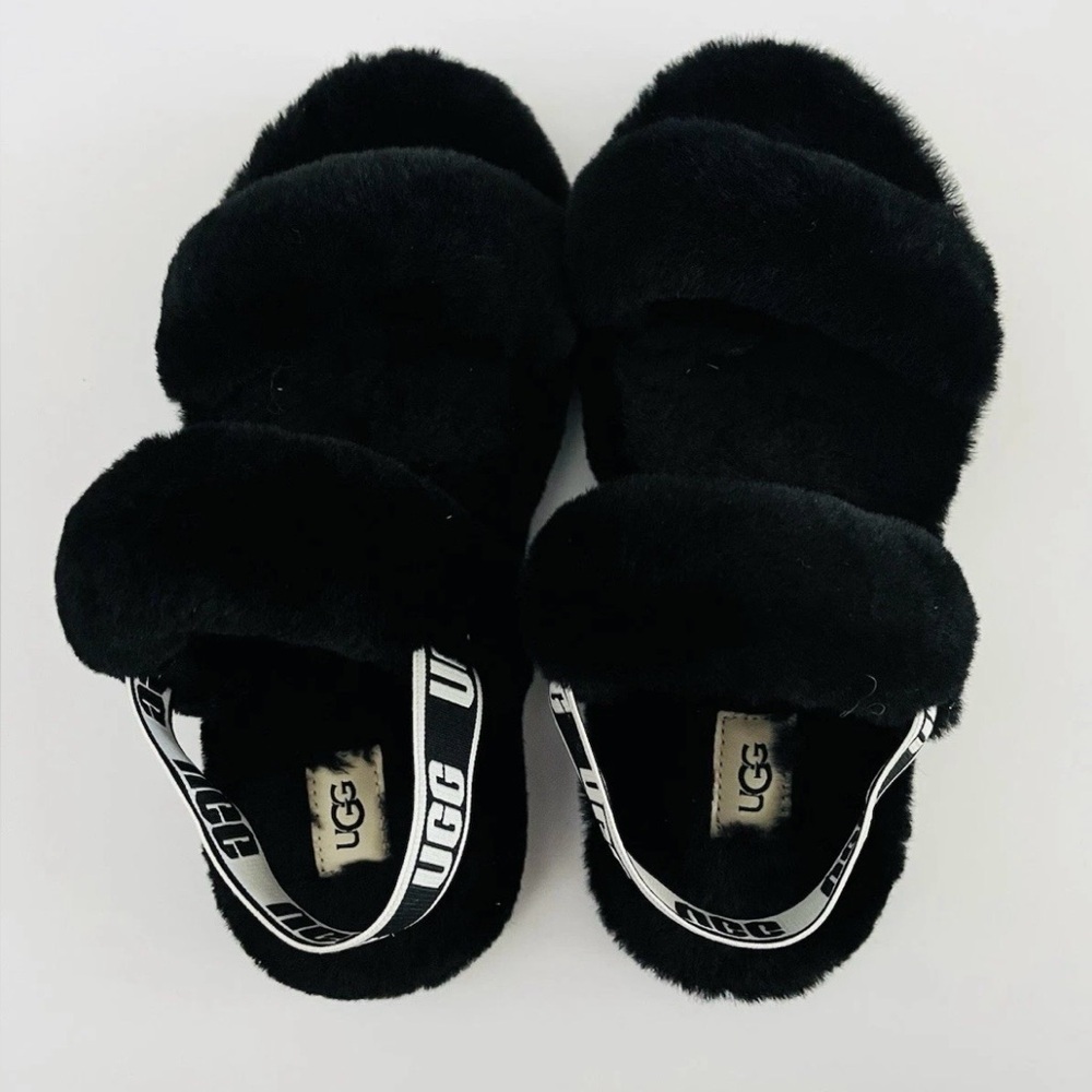 UGG Black Fluffy Footwear